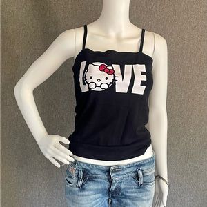 RARE Super Cute Hello Kitty Ladies Spaghetti Strap Tank Top Love